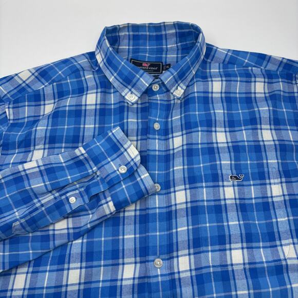 Vineyard Vines Other - Vineyard Vines Performance XL Blue Plaid Long Sleeve Button Up L/S Flannel Shirt
